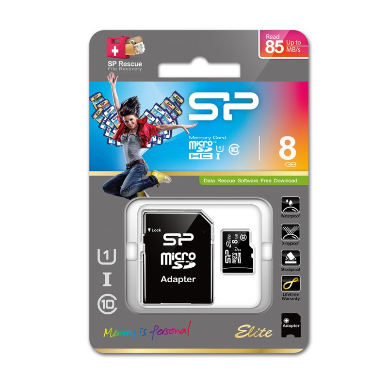 Silicon Power Elite 8GB microSDHC UHS-I 8 Go Classe 10