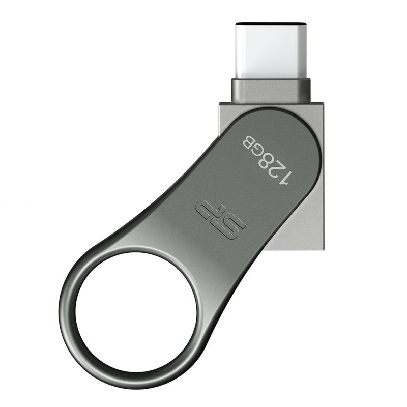 Silicon Power Mobile C80 USB flash drive 128 GB USB Type-A / USB Type-C 3.2 Gen 1 (3.1 Gen 1) Titanium