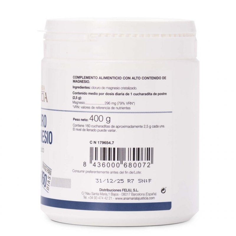 Ana María Lajusticia CHLORURE DE MAGNÉSIUM CRISTAUX 400g