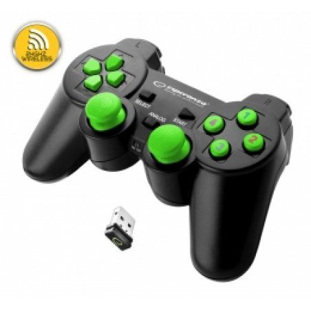 Esperanza EGG108G Gaming Controller Black, Green USB 2.0 Gamepad Analogue / Digital PC, Playstation 3