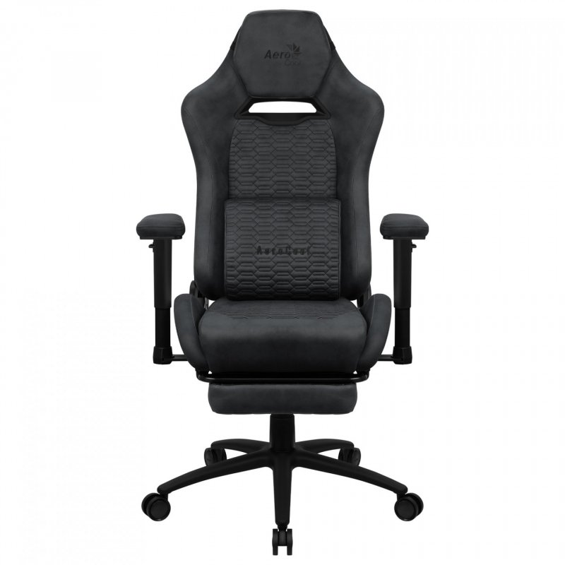 Aerocool ROYALSLATEGR Premium Ergonomic Gaming Chair Legrests Aerosuede Technology Grey