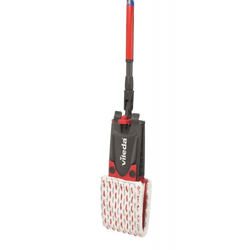 Vileda Ultramax Mop balai à franges et balai-éponge Fibre Humide Noir, Rouge