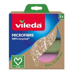 Vileda 4023103228634 Chiffon de nettoyage Microfibre Multicolore 3 pièce(s)