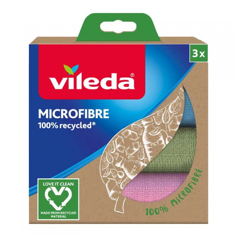 Vileda 4023103228634 Chiffon de nettoyage Microfibre Multicolore 3 pièce(s)