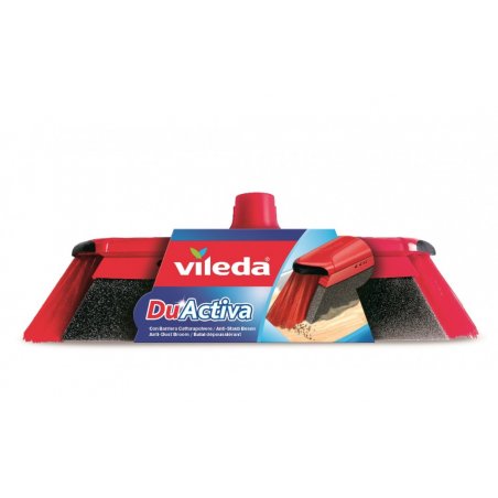 Vileda 151221 broom Indoor Soft / Hard bristle Polyethylene terephthalate (PET), Rubber Black, Grey, Red