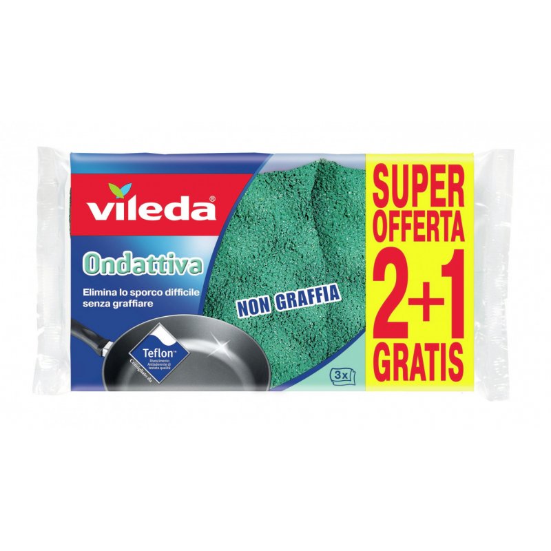 Vileda 139181 éponge Rectangulaire Microfibre Vert 3 pièce(s)