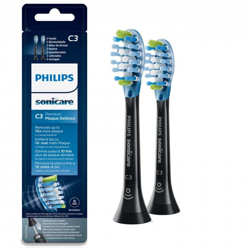 Philips C3 Premium Plaque Defence HX9042/33 2-pack interchangeable sonic toothbrush heads