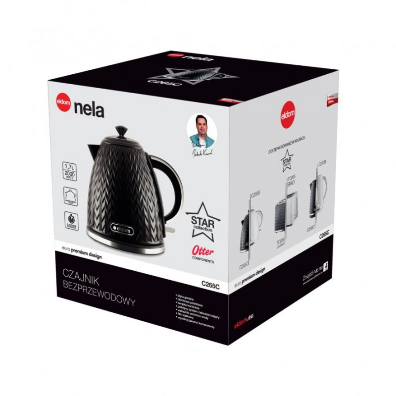 ELDOM NELA kettle 1.7 l capacity 2000 W power black