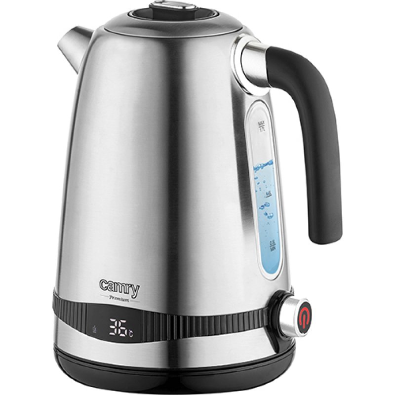 Camry Premium CR 1291 electric kettle 1.7 L 2200 W Black, Stainless steel