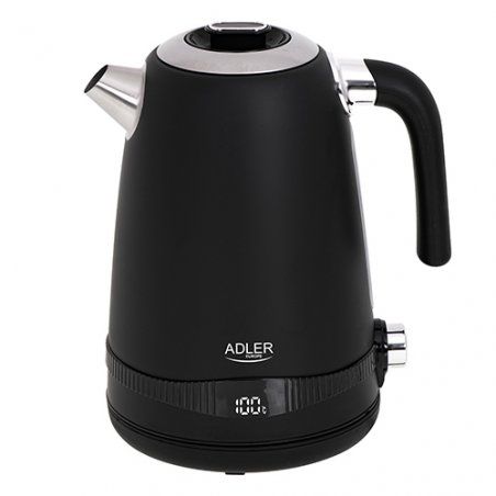 Adler AD 1295b electric kettle 1 L 2200 W Black, Stainless steel