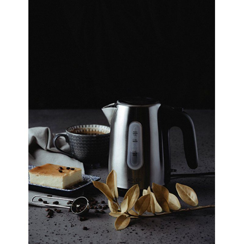 Adler AD 1273 electric kettle 1 L 1200 W Black Hazelnut Stainless steel