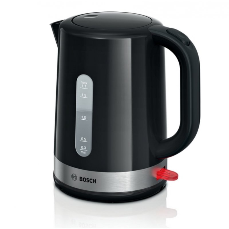 Bosch TWK6A513 bouilloire 1,7 L 2200 W Noir, Acier inoxydable