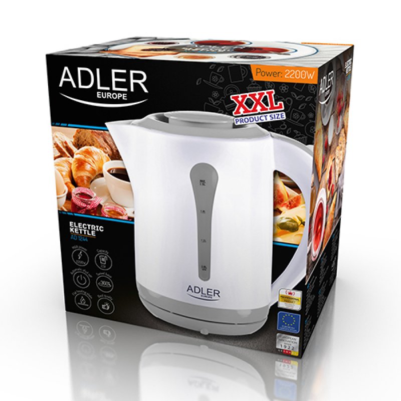 Adler AD 1244 bouilloire 2,5 L 2200 W Blanc