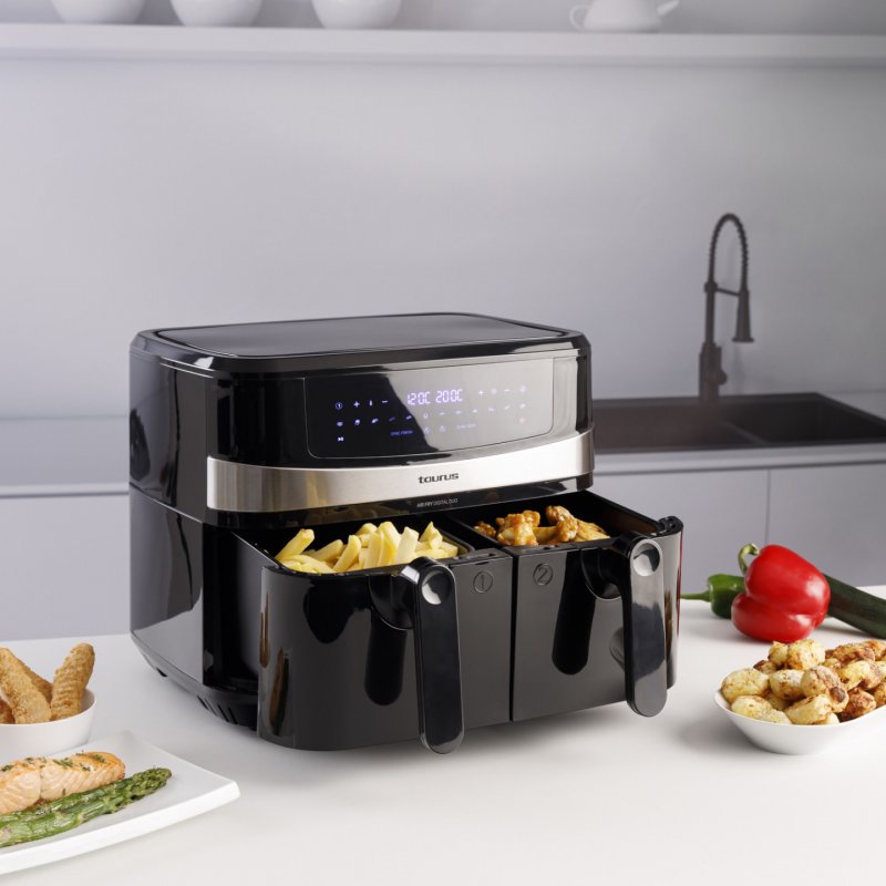 Taurus Air Fry Digital Duo Double 9 L 2200 W Friteuse d’air chaud Noir