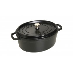 STAUB CAST IRON OVAL POT 4.2L BLACK