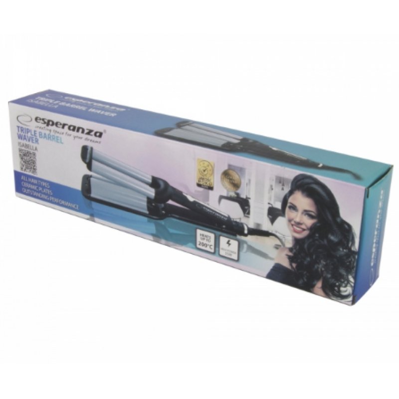 Esperanza EBL013 hair styling tool Curling iron Black Silver 1.8 m 55 W