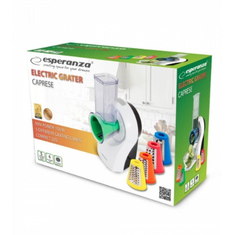 STOCK5 - Esperanza EKM026 Râpe électrique et spiraliseur Plastique Multicolore