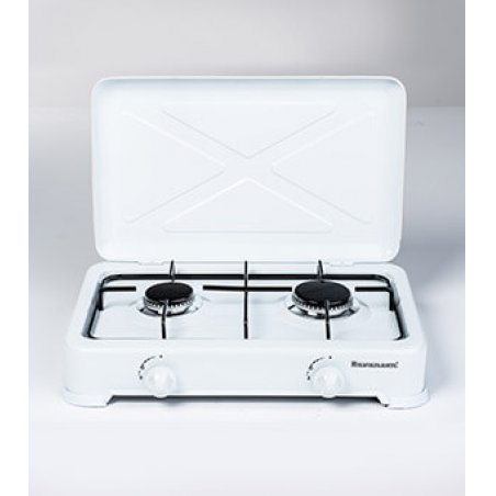 Ravanson K-02T plaque Blanc Comptoir Gaz 2 zone(s)