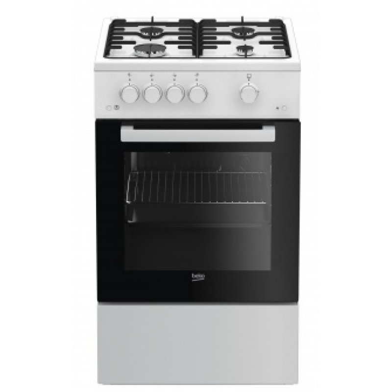 Beko FSG52020FW four et cuisinière Gaz Noir, Blanc
