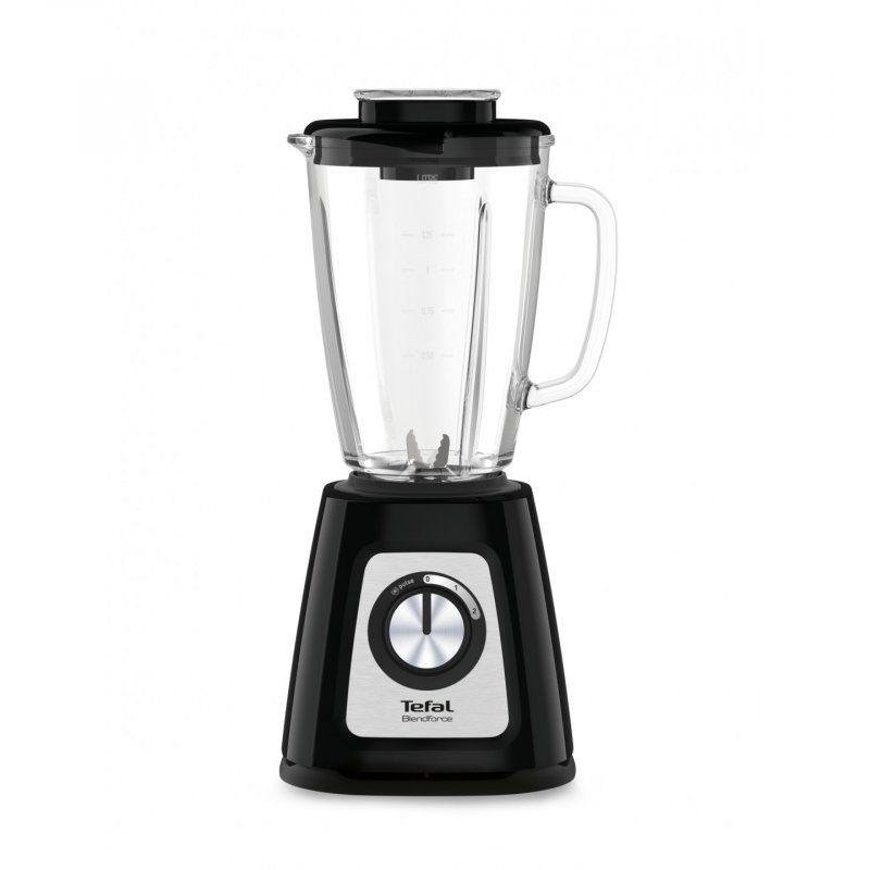 Tefal BlendForce II BL4358 blender 1,25 L Mélangeur de table 800 W Noir, Acier brossé