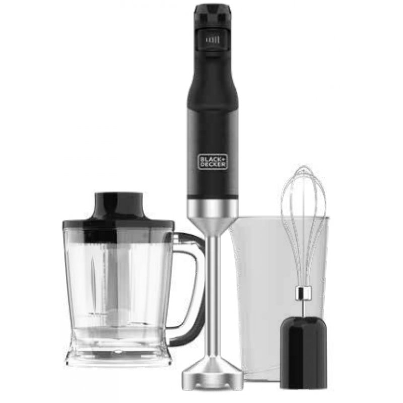 Black & Decker BXHBA1501E Immersion blender 1500 W Black, Transparent