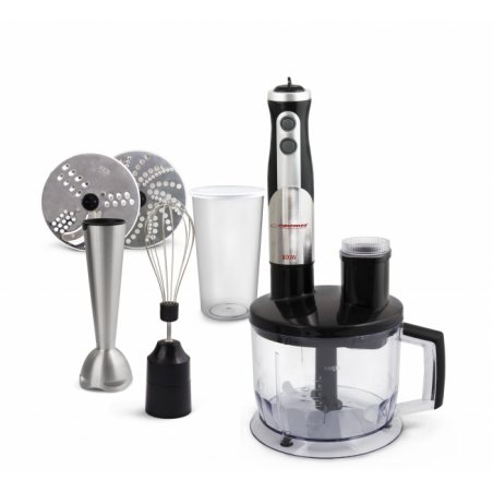 Esperanza EKM004 blender 0,6 L Mélangeur par immersion 800 W Noir, Argent, Transparent
