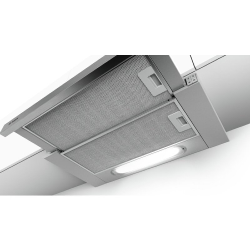 Bosch Serie 4 DFT63AC50 cooker hood Semi built-in (pull out) Silver 360 m3/h D