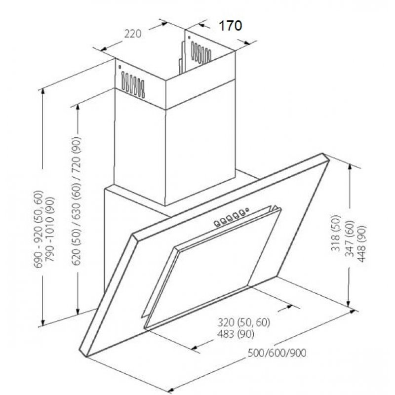 Akpo WK-4 Nero Eco 60 Wall-mounted Black 300 m³/h C