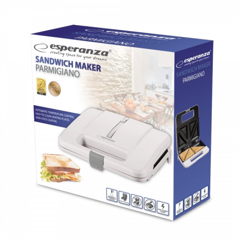 Esperanza EKT010W gaufrier et appareil à croque-monsieur 1000 W Blanc