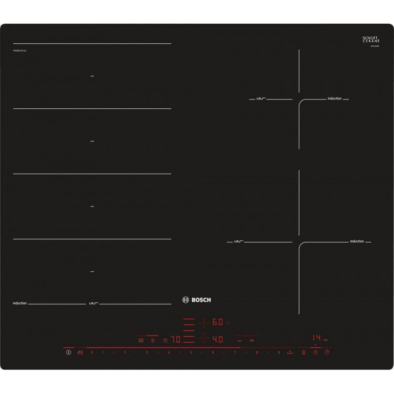 Bosch Serie 8 PXE601DC1E hob Black Built-in Zone induction hob 4 zone(s)