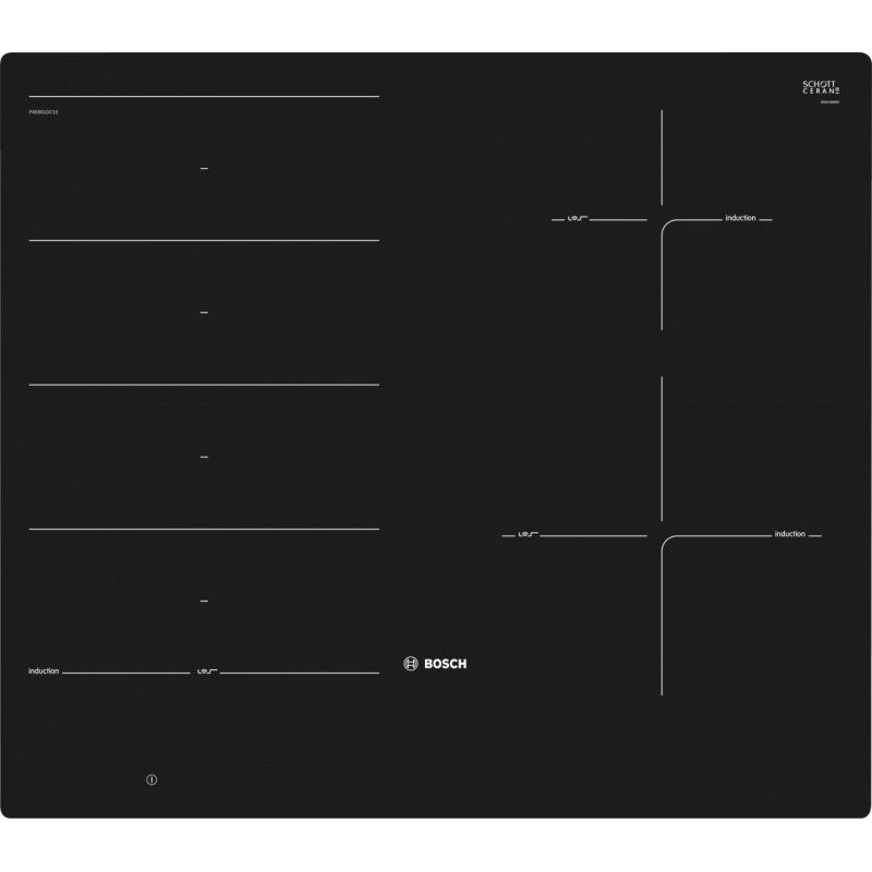 Bosch Serie 8 PXE601DC1E plaque Noir Intégré Plaque avec zone à induction 4 zone(s)