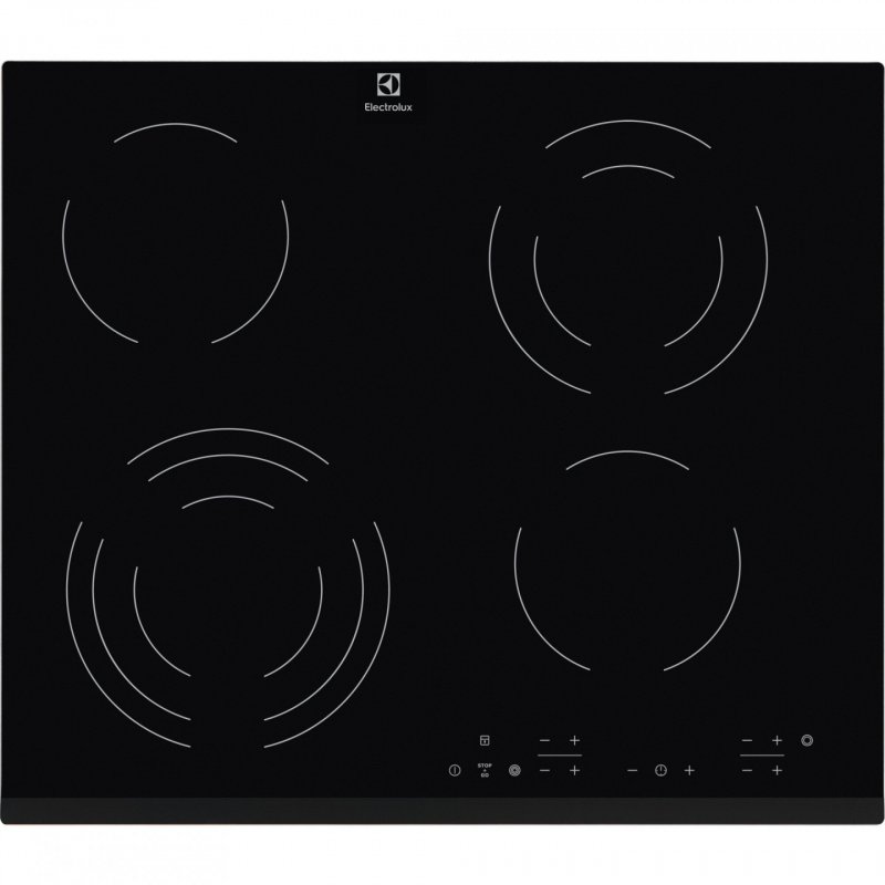 Electrolux EHF6343FOK plaque Noir Intégré 60 cm Céramique 4 zone(s)