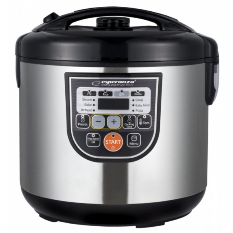 Esperanza EKG011 appareil multi-cuissons 5 L 860 W Noir, Acier inoxydable