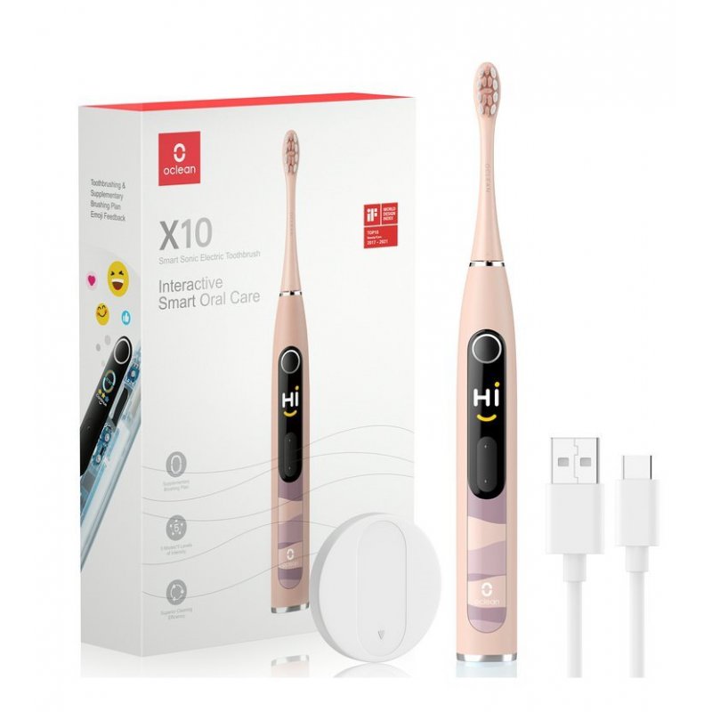 Oclean X10 Adulte Brosse à dents oscillante Rose