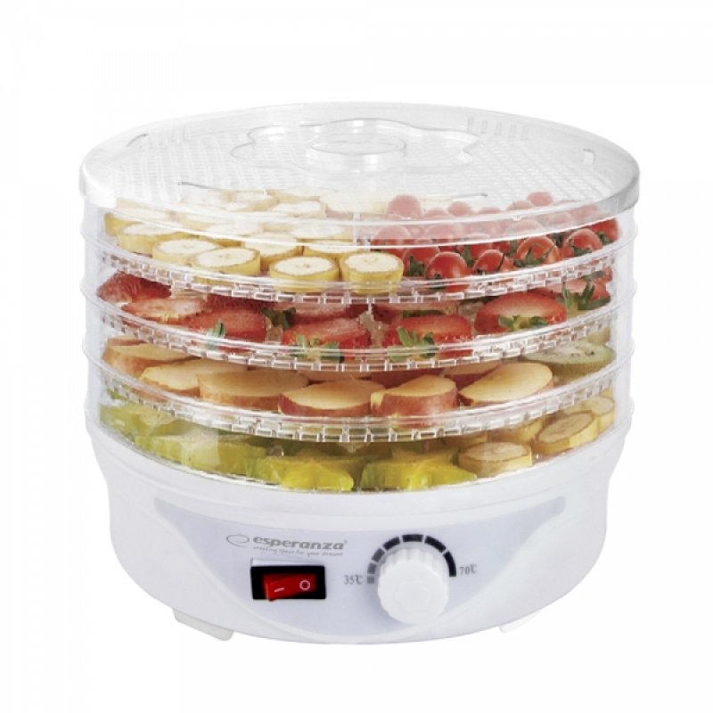 Esperanza EKD003 déshydrateur alimentaire Transparent, Blanc 250 W