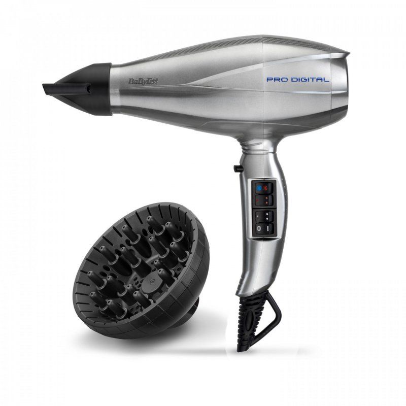 BaByliss Pro Digital sèche-cheveux 2200 W Gris, Argent