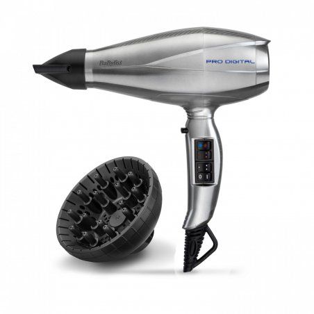 BaByliss Pro Digital sèche-cheveux 2200 W Gris, Argent