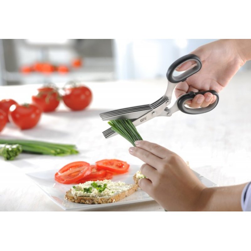 GEFU 12660 kitchen scissors 191 mm Black, Stainless steel Herb