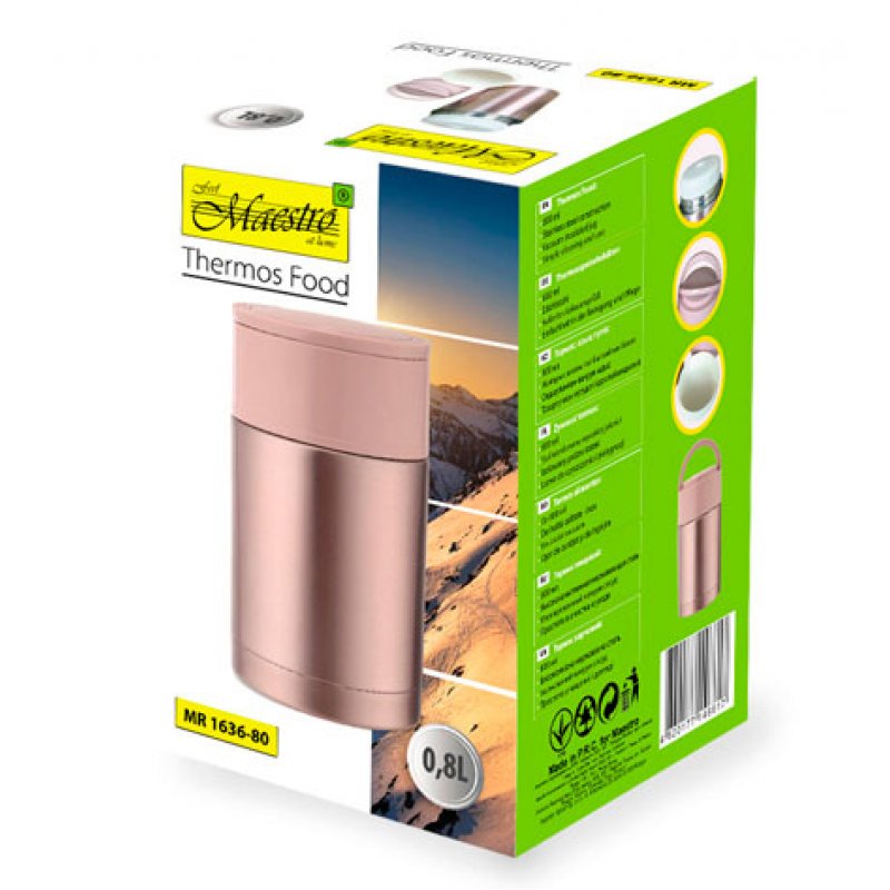Dinner thermos Maestro MR-1636-80 800 ml pink