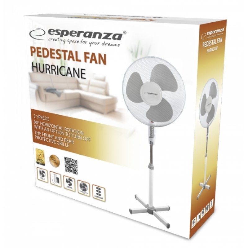 Esperanza EHF001WE Standing fan 16 White and Gray