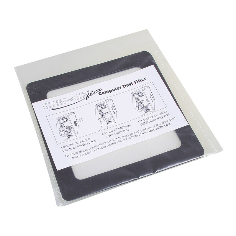 DEMCiflex compatible Staubfilter 80mm, quadratisch - schwarz/weiß