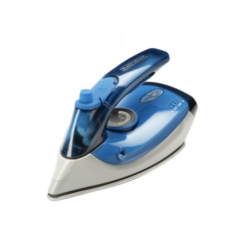 Black & Decker BXIR1000E fer à repasser Fer à vapeur Semelle en acier inoxydable 1000 W Bleu, Blanc