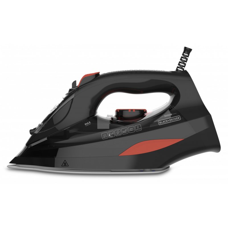 Black & Decker BXIR3000E iron Steam iron Ceramic soleplate 3000 W Black, Orange