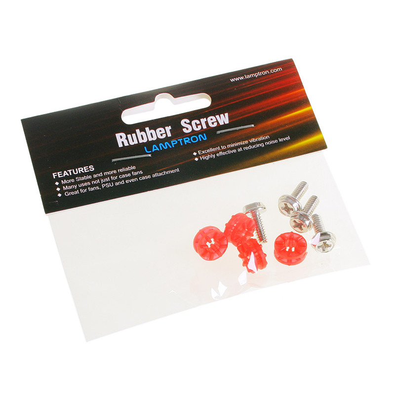 Lamptron compatible HDD Rubber Screws PRO - red