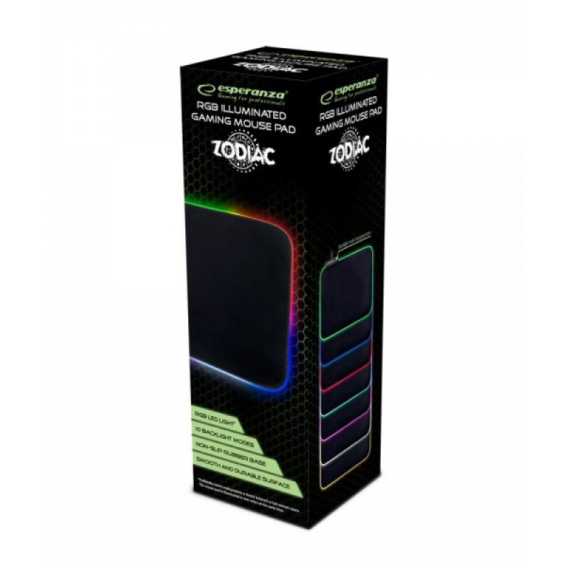 Esperanza EGP105 tapis de souris Tapis de souris de jeu Noir