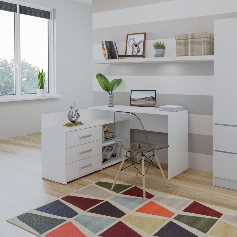 Topeshop DANY BIEL KPL bureau d'ordinateur Blanc