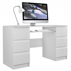 Topeshop KUBA BIEL MAT bureau d'ordinateur Blanc