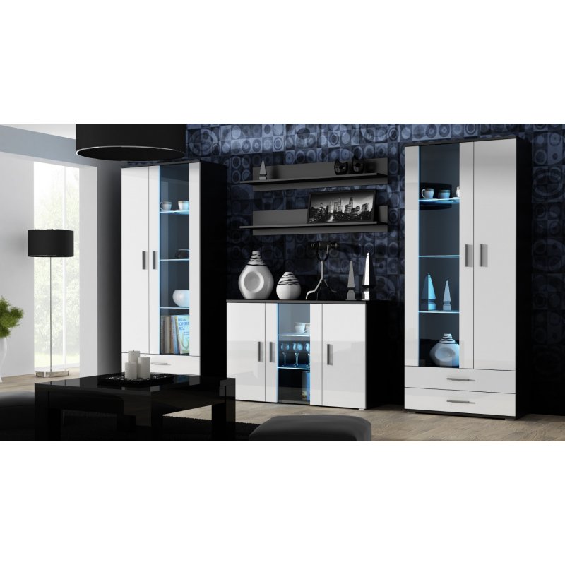 Cama display cabinet SOHO S6 2D2S black/white gloss