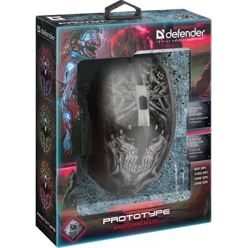 Defender GM-670L mouse Ambidextrous Optical 2400 DPI