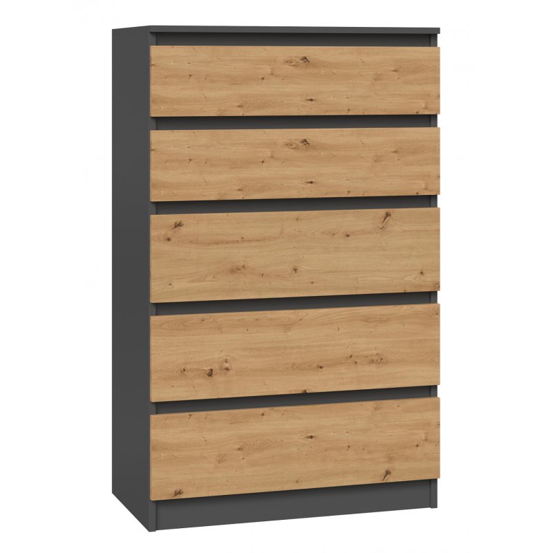 Topeshop M5 ANTRACYT/ARTISAN chest of drawers